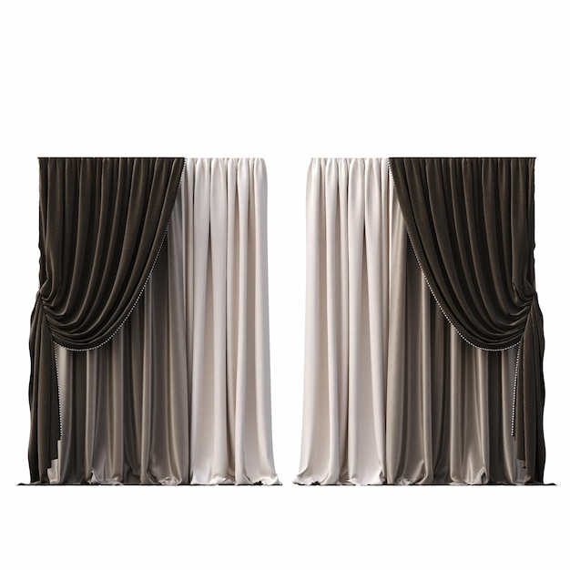 curtain isolated on white background, 3D illustration, cg render