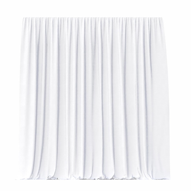 curtain isolated on white background, 3D illustration, cg render