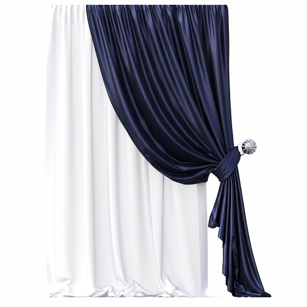 curtain isolated on white background, 3D illustration, cg render