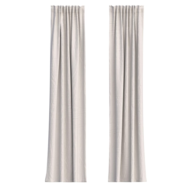 curtain isolated on white background 3D illustration cg render