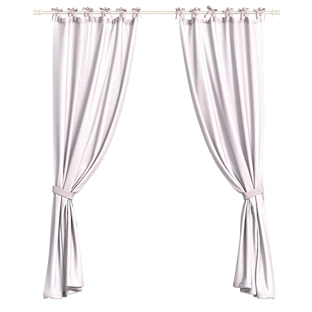 curtain isolated on white background 3D illustration cg render