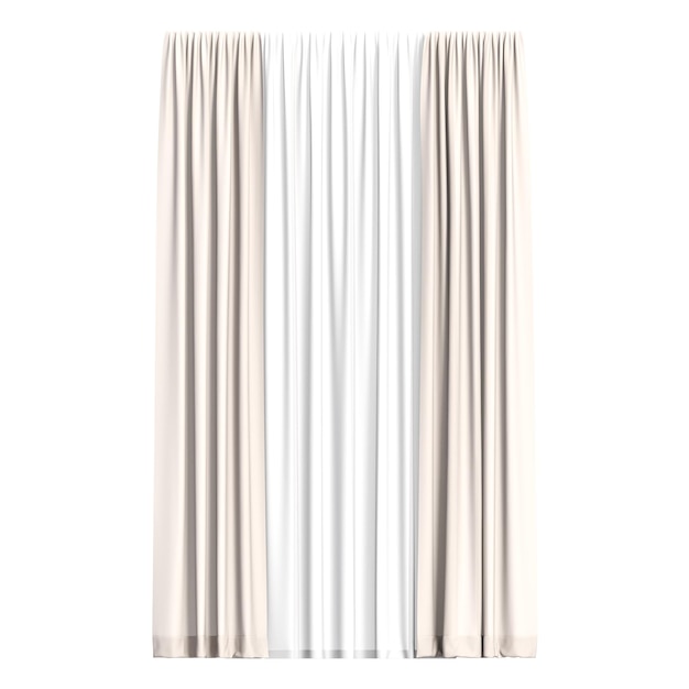 curtain isolated on white background 3D illustration cg render