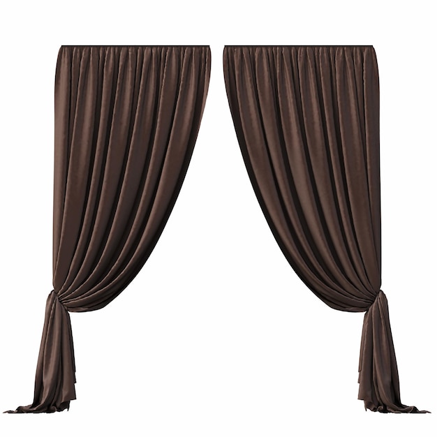 curtain isolated on white background, interior furniture, 3D illustration, cg render