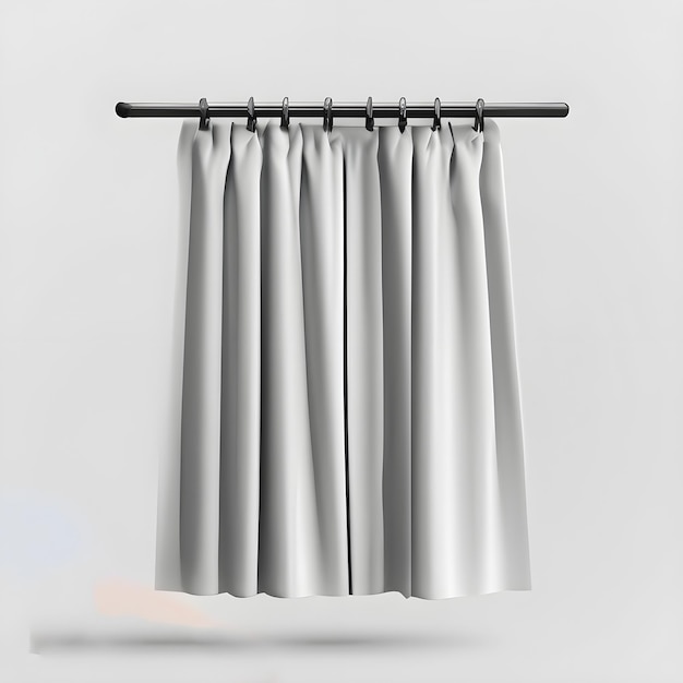 A curtain that has a design that says no one on it