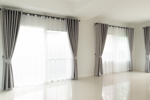 Curtain window interior decoration in living room