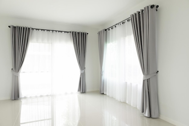 Curtain window interior decoration in living room