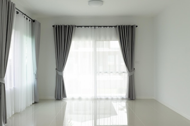 Curtain window interior decoration in living room