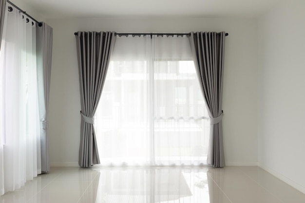 Curtain window interior decoration in living room