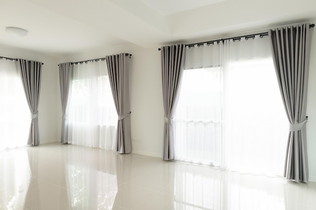 Curtain window interior decoration in living room