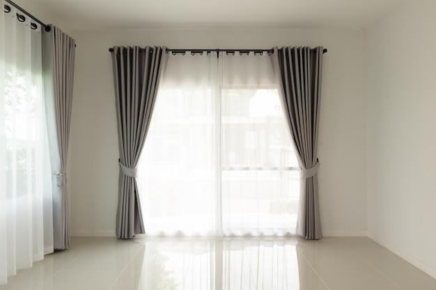 Curtain window interior decoration in living room