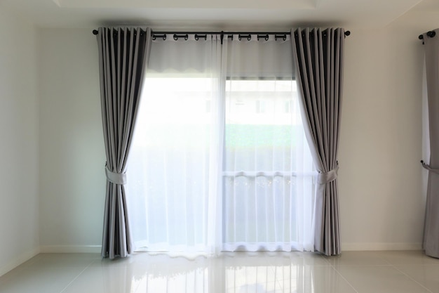 Curtain window interior decoration in living room