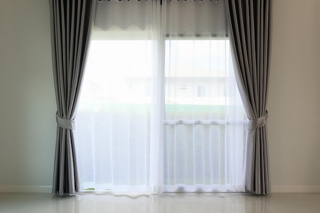 Curtain window interior decoration in living room