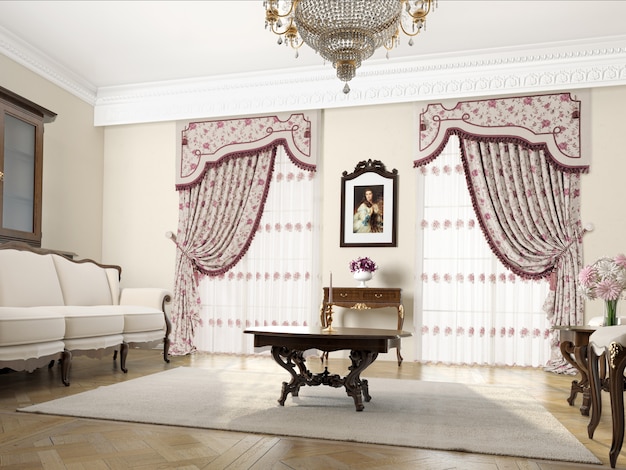 Photo curtain window with decorative