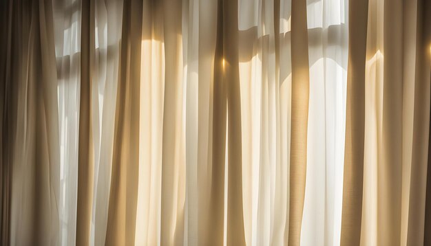 a curtain with the sun shining through it