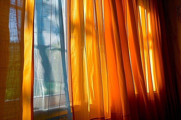 Curtain with sunlight