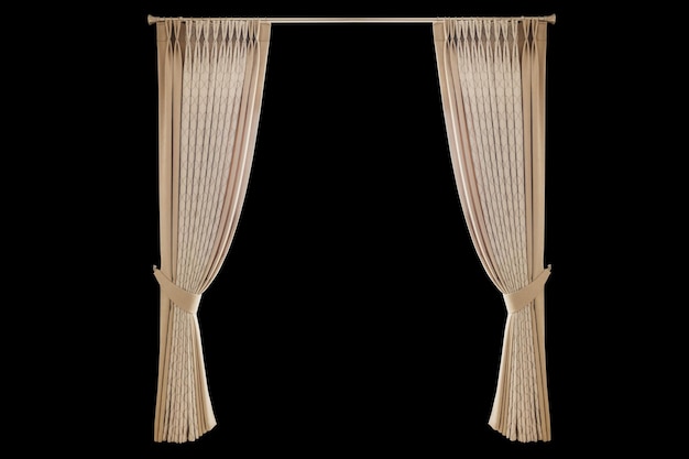 A curtains on a black background