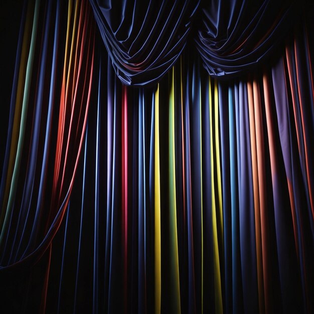 Photo curtains with colorful stage illumination background photo