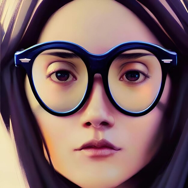 Photo curte girl with glasses