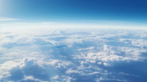 Premium AI Image | Curvature of planet earth aerial shot blue sky