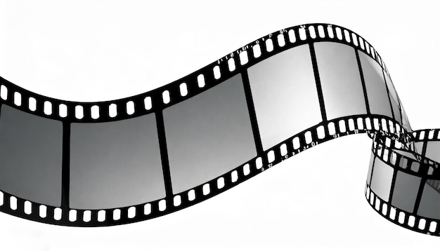 写真 曲線 35mm フィルムストリップ 空のフィルムストラップフレーム 隔離された白い背景