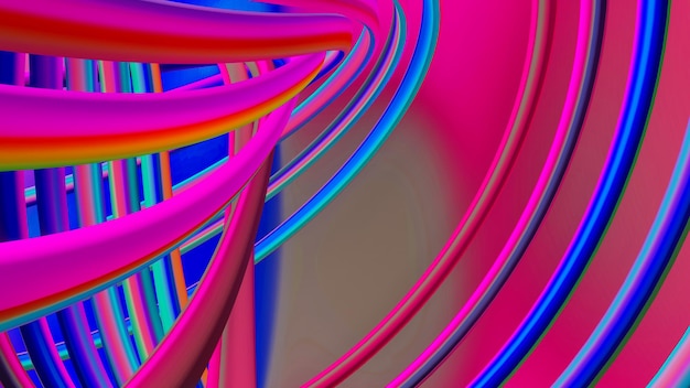 Curve Gradient colorful background 3D rendering