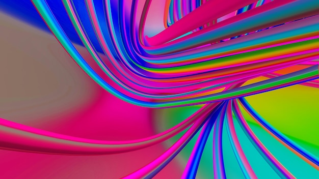 Curve Gradient colorful background 3D rendering