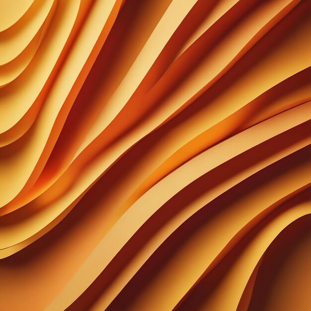 Curve paper background orange and yellow background 3d rendering