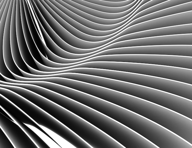 Curved abstract  3d rendered illustration