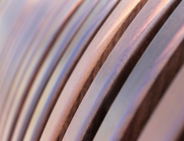 Curved brown wooden slat background