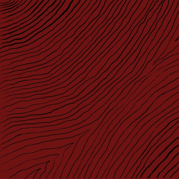 Curved lines hand drawing abstract texture illustration on burgundy background