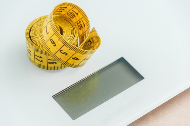 Curved measuring tape. 