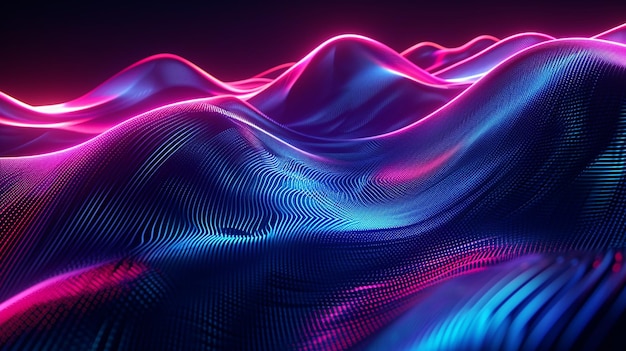 Curves and waves of neon light shaping a futuristic scene wallpaper