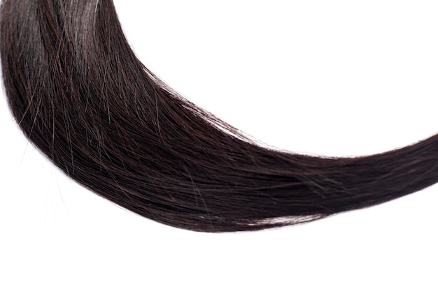 curvy black long hair isolated on white background hair extensions close up