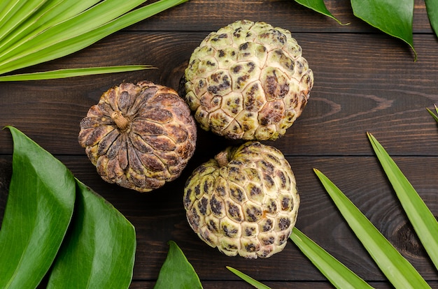 The custard apple, sugar apple sweetsop, or anon, Annona squamosa , The exotic fruits