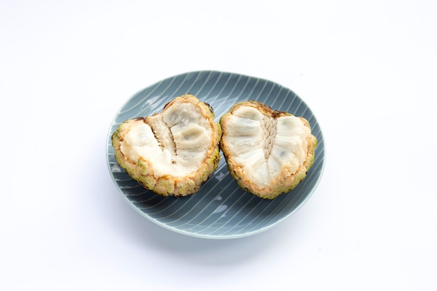 Custard apple on white background.