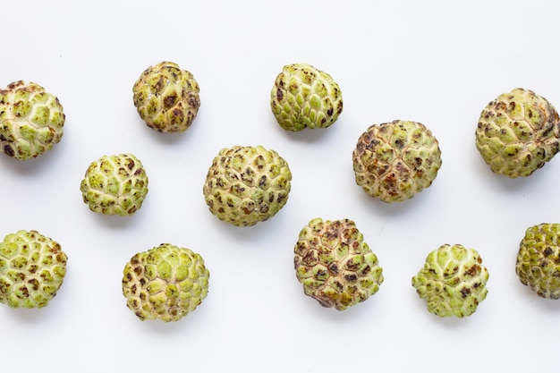 Custard apple on white background