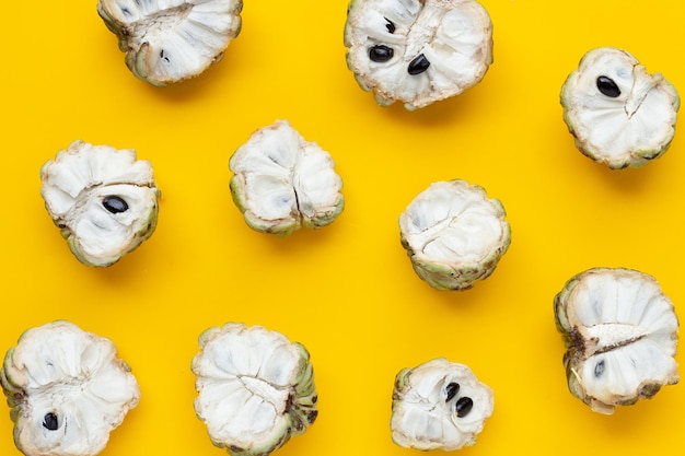 Custard apple on white background