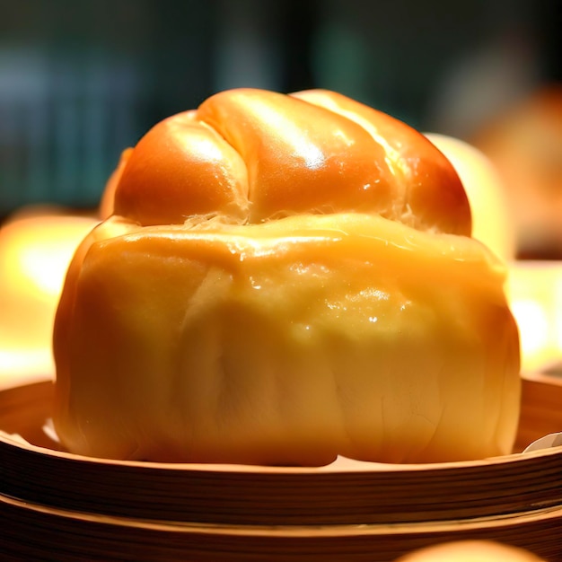 Custard bun at a dim sum restaurant Hong Kong