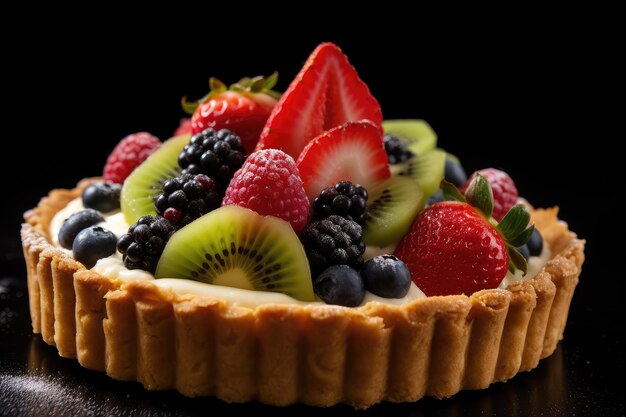 заварной крем фруктовый пирог профессиональная рекламная фотография еды AI Generated