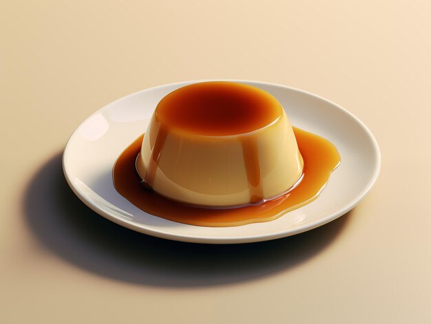 Photo custard pudding golen syrup pudding