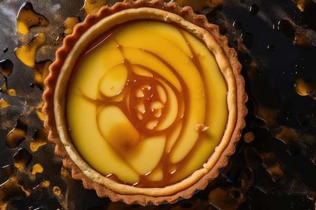 Custard Taart Macao Taart Macau Zoet Dessert Ei Gebak Pastel De Nata Abstracte Generatieve AI Illustratie