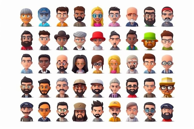 Foto gli avatar personalizzati generano avatar unici o personaggi generati dall'intelligenza artificiale