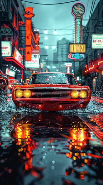 A Custom Lowrider NeonLit Wallpaper