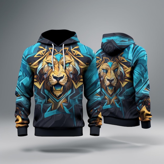 A custom sublimation hoodies mockup