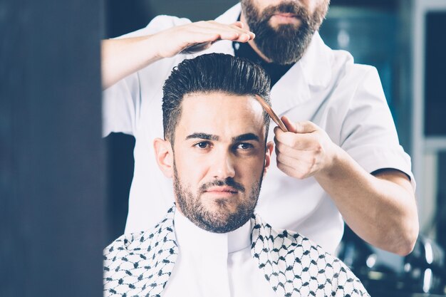 Photo customer in a barbershop