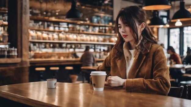 Customer in coffee shop blur background with