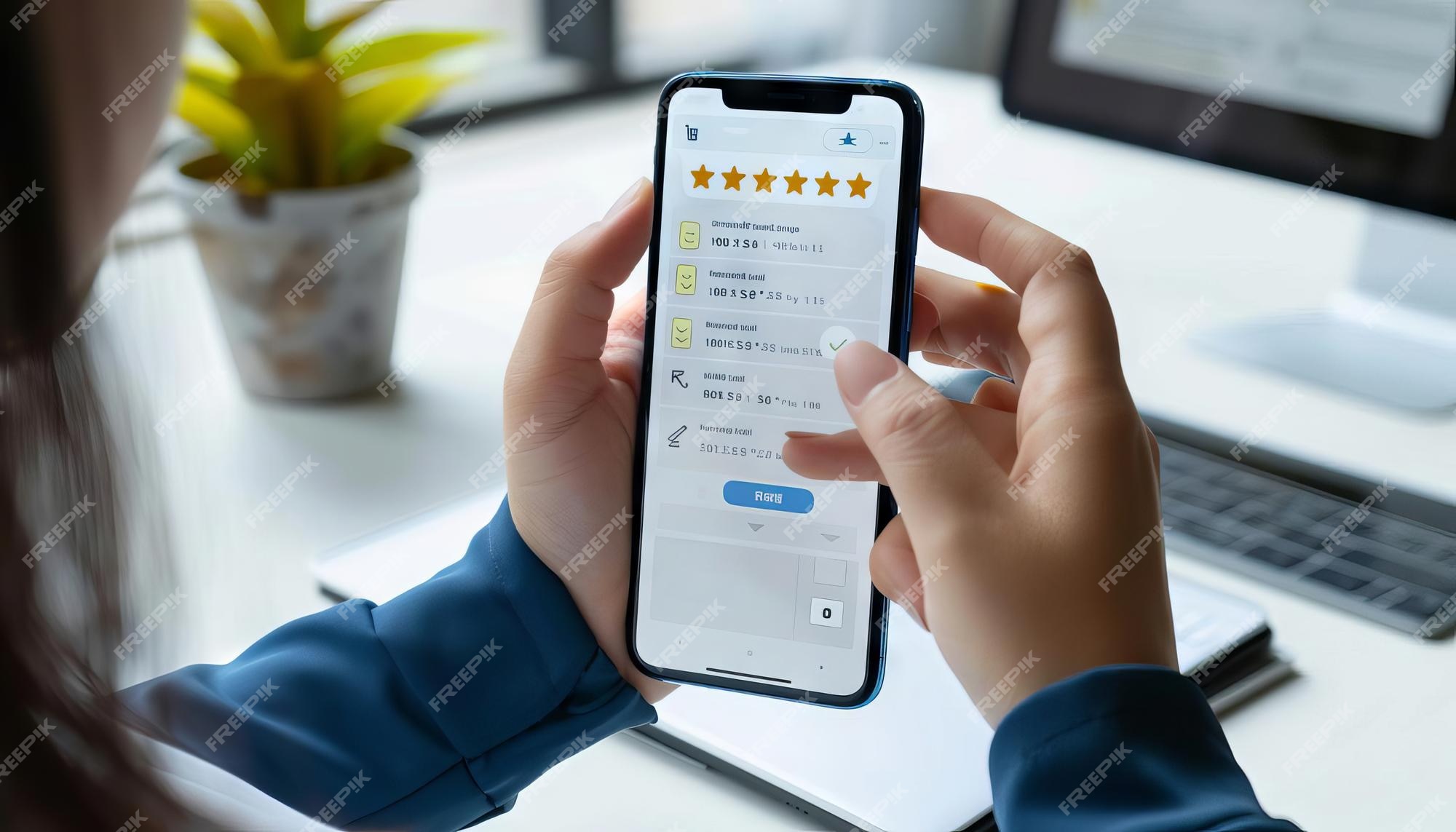 Premium Photo | A customer holding a mobile phone displaying a customer