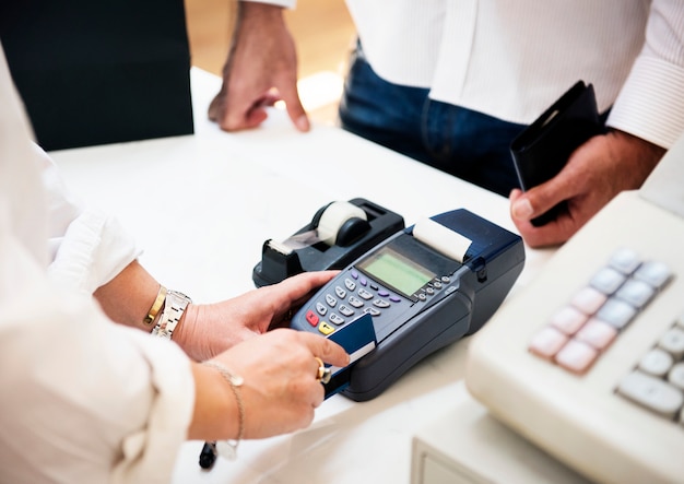 customer is paying with a credit card