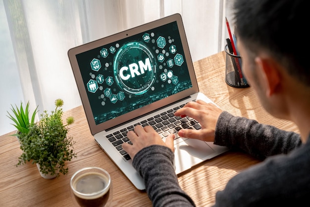 사진 crm 비즈니스를 위한 최신 컴퓨터의 고객 관계 관리 시스템