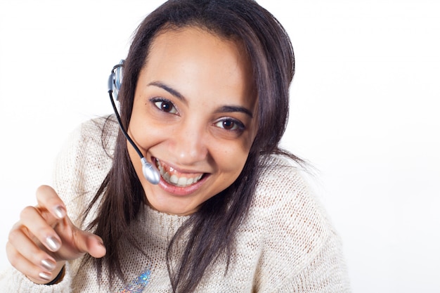 Customer Representative girl with headset